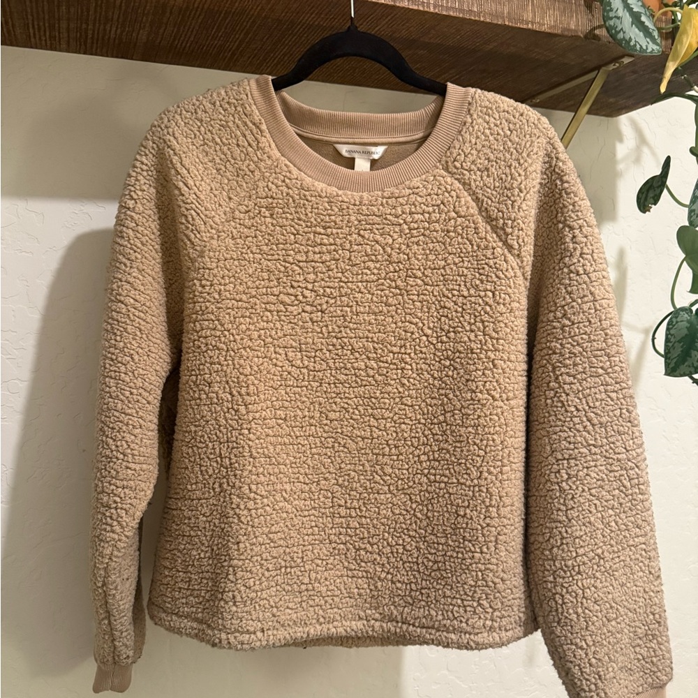 Banana Republic Cozy Tan Sherpa Sweater